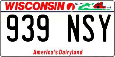 WI license plate 939NSY
