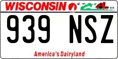 WI license plate 939NSZ