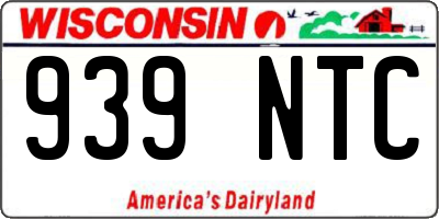 WI license plate 939NTC