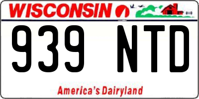 WI license plate 939NTD