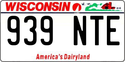 WI license plate 939NTE
