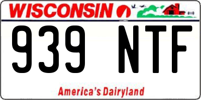 WI license plate 939NTF