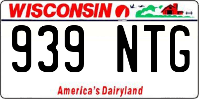 WI license plate 939NTG