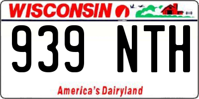 WI license plate 939NTH