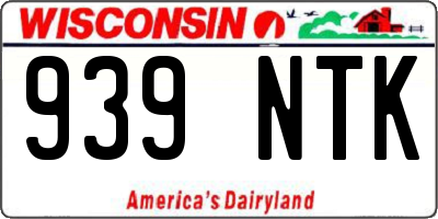 WI license plate 939NTK