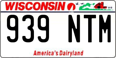 WI license plate 939NTM