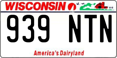 WI license plate 939NTN