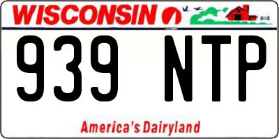 WI license plate 939NTP