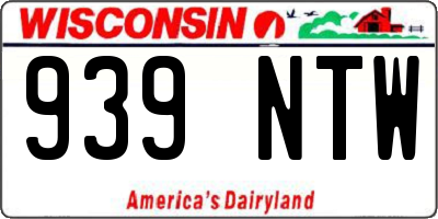 WI license plate 939NTW