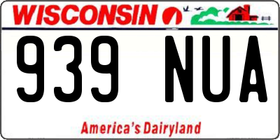 WI license plate 939NUA
