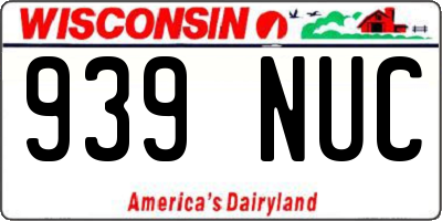 WI license plate 939NUC