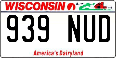 WI license plate 939NUD