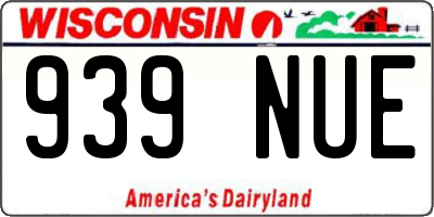 WI license plate 939NUE