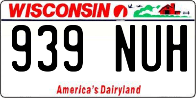 WI license plate 939NUH