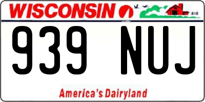 WI license plate 939NUJ