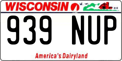 WI license plate 939NUP