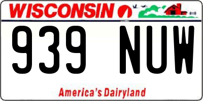 WI license plate 939NUW