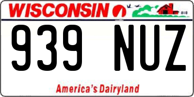 WI license plate 939NUZ