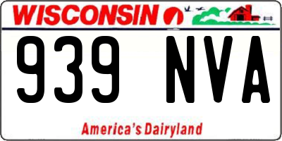 WI license plate 939NVA