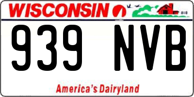 WI license plate 939NVB