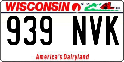 WI license plate 939NVK