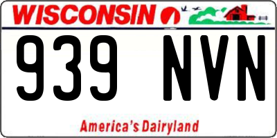 WI license plate 939NVN
