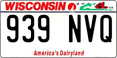 WI license plate 939NVQ