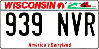 WI license plate 939NVR