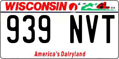 WI license plate 939NVT