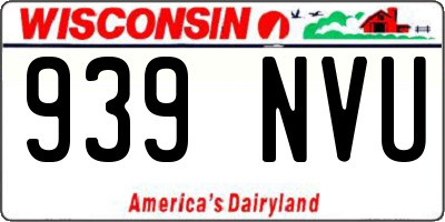 WI license plate 939NVU