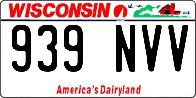WI license plate 939NVV