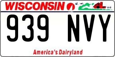 WI license plate 939NVY