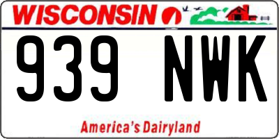 WI license plate 939NWK
