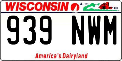 WI license plate 939NWM