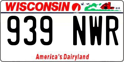 WI license plate 939NWR