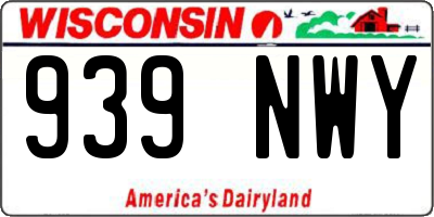 WI license plate 939NWY