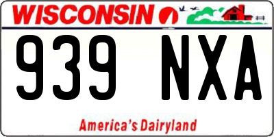 WI license plate 939NXA