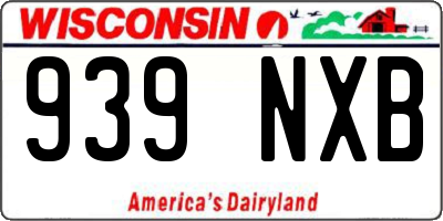 WI license plate 939NXB