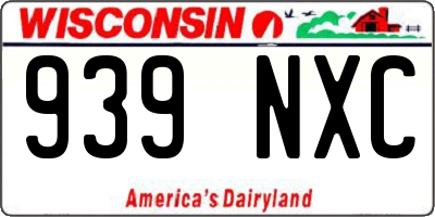 WI license plate 939NXC