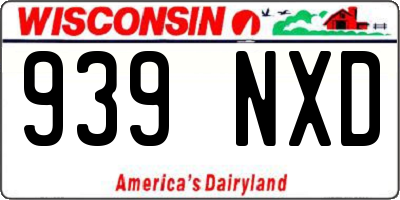 WI license plate 939NXD