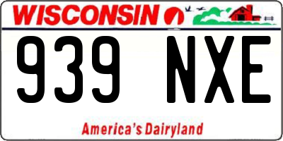 WI license plate 939NXE
