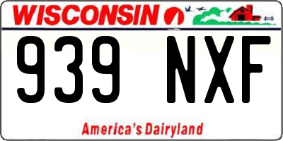 WI license plate 939NXF