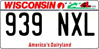 WI license plate 939NXL