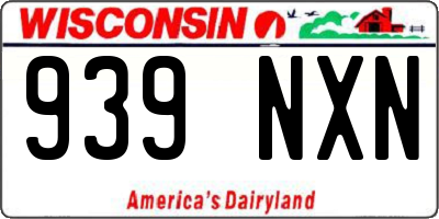 WI license plate 939NXN