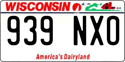 WI license plate 939NXO