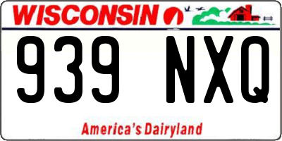 WI license plate 939NXQ