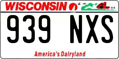 WI license plate 939NXS