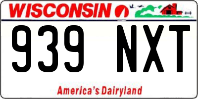 WI license plate 939NXT