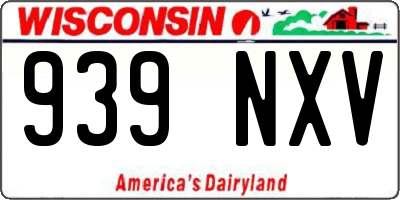 WI license plate 939NXV