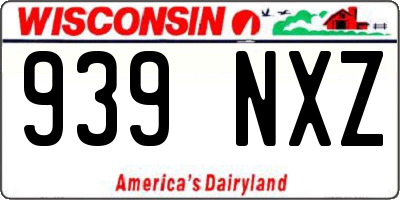 WI license plate 939NXZ